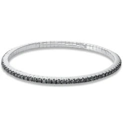 Armband Flex-Band aus 750 Weißgold 81 Brillanten 2,09ct schwarz B:3,1mm L:16,5cm