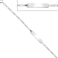 Armband für Kinder, Figaroarmband schlicht, aus 925 Silber, 14-16cm