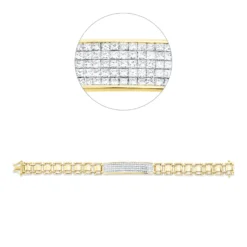 Armband 750 Gelbgold 120 Diamanten Prinzess-Schliff 3,51ct F-VSI B:9,7mm L:17,8cm