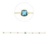 Armband 750 Gelbgold 5 Topase 3,31ct blau 4 Brillanten 0,06ct TW-SI B:7,2mm L:19cm