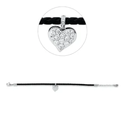Armband Herz aus 750 Weißgold 20 Brillanten 0,42ct TW-SI B:11,3mm L:19cm