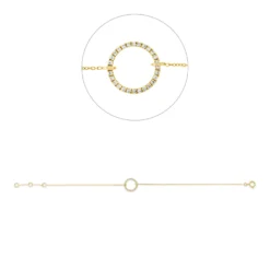 Armband Kreis aus 750 Gold Gelbgold 28 Brillanten 0,07ct TW-SI L:18cm