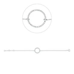 Armband Kreis aus 750 Weißgold 36 Brillanten 0,19ct W-SI B:14,8mm L:17,8cm