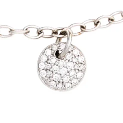 Armband mit Anhänger 29 Brillanten 0.34Ct W/SI 585 Gold Weißgold 18,5cm Damen