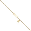 Armband 1,4mm Panzerkette Schildband mit Anhänger Füße 333 Gold Gelbgold, 14cm