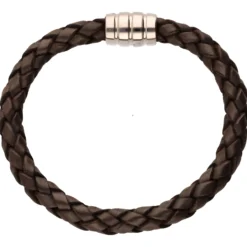 Armband Rinderleder braun Armschmuck aus 925 Silber rhodiniert 22cm