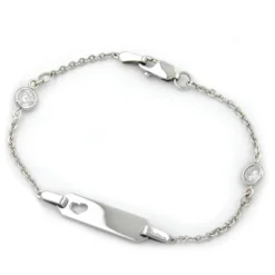 Armband Schildband Armschmuck, 925 Silber rhodiniert, 15cm, Kinder