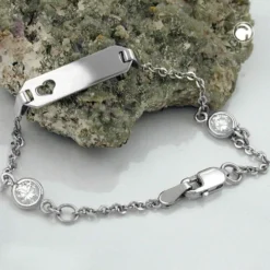 Armband Schildband Armschmuck, 925 Silber rhodiniert, 15cm, Kinder