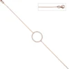 Armband 925 Silber rotgold vergoldet Kreis mit Zirkonia rundum 925 Silber 21cm