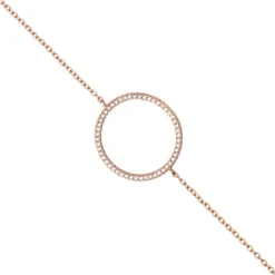 Armband 925 Silber rotgold vergoldet Kreis mit Zirkonia rundum 925 Silber 21cm