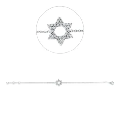 Armband Stern aus 750 Gold Weißgold 33 Brillanten 0,15ct TW-SI L:18cm