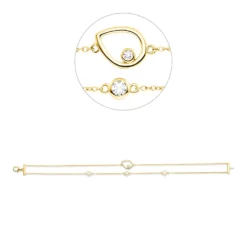 Armband Tropfen aus 750 Gelbgold 3 Brillanten 0,36ct TW-SI 1 Brillant 0,03ct TW-SI