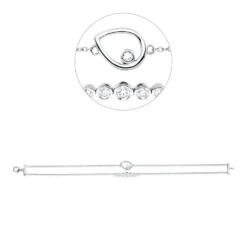 Armband Tropfen aus 750 Weißgold 8 Diamanten 0,29ct TW-SI B:12mm L:19cm