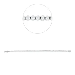 Armband 750 Weißgold 60 Diamanten Oval-Schliff 4,29ct F-VSI/SI B:3,4mm L:17,8cm