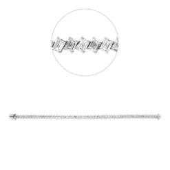 Armband 750 Weißgold 56 Diamanten Smaragd-Schliff 8,21ct F-VSI/SI B:4,6mm L:17,8cm