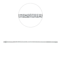 Armband 750 Weißgold 45 Diamanten Smaragd-Schliff 6,56ct TW-VSI/SI B:2,8mm L:17cm