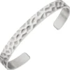Armreif Armspange aus 925 Silber rhodiniert mattiert offen strukturiert 19,5cm