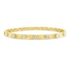 Armreif aus 750 Gelbgold 7 Diamanten Oval-Schliff 0,73ct TW-SI 47x56mm