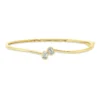 Armreif aus 750 Gelbgold 2 Diamanten Smaragd-Schliff 0,54ct TW-SI 50x60mm Zarge