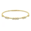 Armreif aus 750 Gelbgold 9 Diamanten Smaragd-Schliff 1,13ct TW-SI 47x55mm Zarge