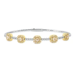 Armreif aus 950 Gold gelb 89 Diamanten 2,44ct TW-SI 50x60mm