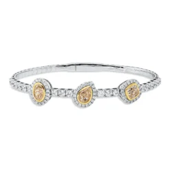 Armreif aus 950 Gold gelb 75 Diamanten 5,33ct TW-SI 48x63mm