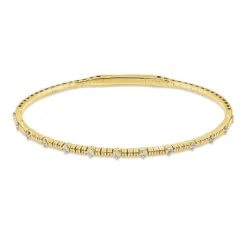 Armreif aus 750 Gold Gelbgold 13 Brillanten 0,18ct TW-PI 47x54mm