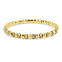 Armreif aus 750 Gold Gelbgold 200 Brillanten 1,71ct TW-SI 61x61mm