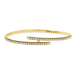Armreif aus 750 Gold Gelbgold 105 Brillanten 1,48ct TW-SI 48x58mm