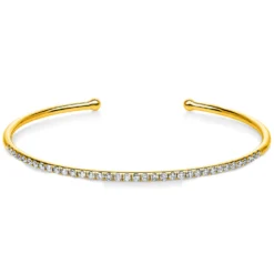 Armreif aus 750 Gold Gelbgold 36 Brillanten 0,65ct TW-SI 45x55mm