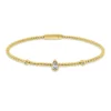 Armreif aus 750 Gold Gelbgold 3 Diamanten 0,25ct TW-SI 47x58mm Zarge