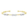 Armreif aus 585 Gold gelb/weiß 9 Diamanten 0,63ct TW-SI 58x48mm Zarge