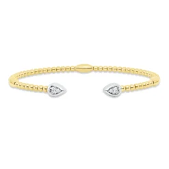 Armreif aus 585 Gold gelb/weiß 4 Diamanten 0,2ct TW-PI 46x57mm