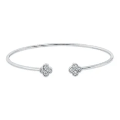 Armreif aus 750 Gold Weißgold 10 Brillanten 0,33ct TW-SI 46x56mm