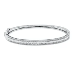 Armreif aus 750 Gold Weißgold 205 Diamanten 1,29ct TW-SI 48x58mm