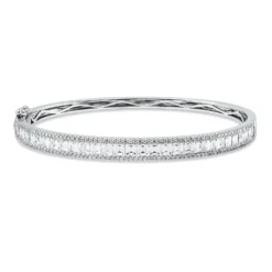 Armreif aus 750 Gold Weißgold 172 Diamanten 3,9ct F-VSI/SI 48x58mm