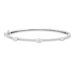 Armreif aus 750 Gold Weißgold 39 Diamanten 1,42ct F-SI 50x60mm