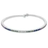 Armreif aus 750 Weißgold 36 Saphire 1,6ct mehrfarbig 4 Brillanten 0,14ct TW-VSI/SI