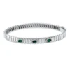 Armreif 750 Weißgold 3 Smaragde 0,26ct grün 42 Brillanten 0,09ct F-VSI 45x57mm
