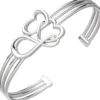 Armspange offener Armreif Armband mit 2 Herzen & Unendlichkeit Symbol 925 Silber