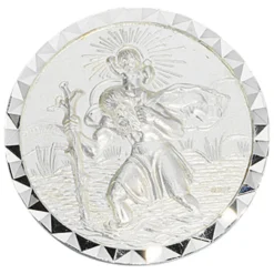 Auto Plakette Christopherus 925 Silber Medaille Gilde Schutz Talisman Gute Fahrt