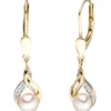 Boutons Ohrhänger 6,8x27,3mm Perlen & Diamanten 0.004Ct & 585 Gelbgold