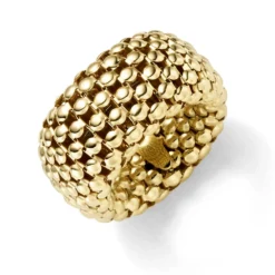 Breiter Himbeer Ring Damenring elastisch aus 585 Gold Gelbgold stretch flexibel