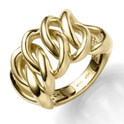 Breiter Ring Damenring aus 585 Gold Gelbgold glänzend B:17mm