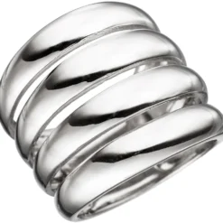 Breiter Ring Damenring mit Wölbungen 21mm breit 925 Silber rhodiniert Damen