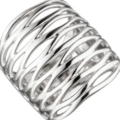 Breiter Silberring Ring Damenring, 24,6mm breit 925 Silber rhodiniert, Damen