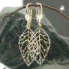 Brisur Ohrringe Ohrhänger 45x16mm Blatt Blätter 375 Gelbgold Damen Goldohrringe
