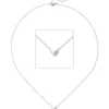 Collier Ankerkette mit Anhänger 585 Weißgold 8 Diamanten 0.06Ct 42-45cm