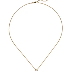 Collier Ankerkette mit Anhänger Solitär Diamant 0.15Ct 585 Rotgold 45cm