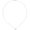 Collier Ankerkette mit Anhänger Kreis mit Zirkonia weiß schlicht 925 Silber 43cm